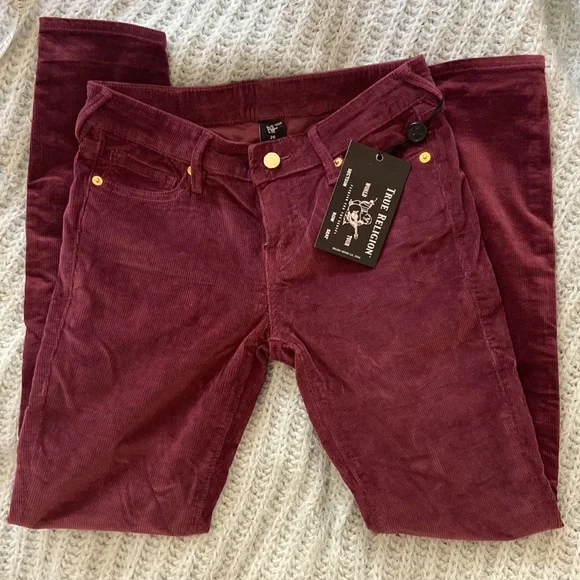 NWT True Religion Halle Stretch Corduroy pants in “Ivy League” - Picture 10 of 11